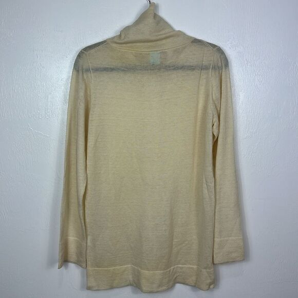 Barney’s New York Co-Op Pale Yellow Wool Cashmere Blend 1/2 Zip Sweater Size M - Picture 5 of 11